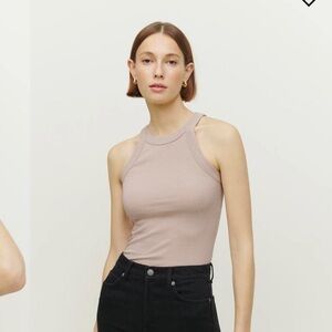 Reformation Tasha Tank Top in Sand